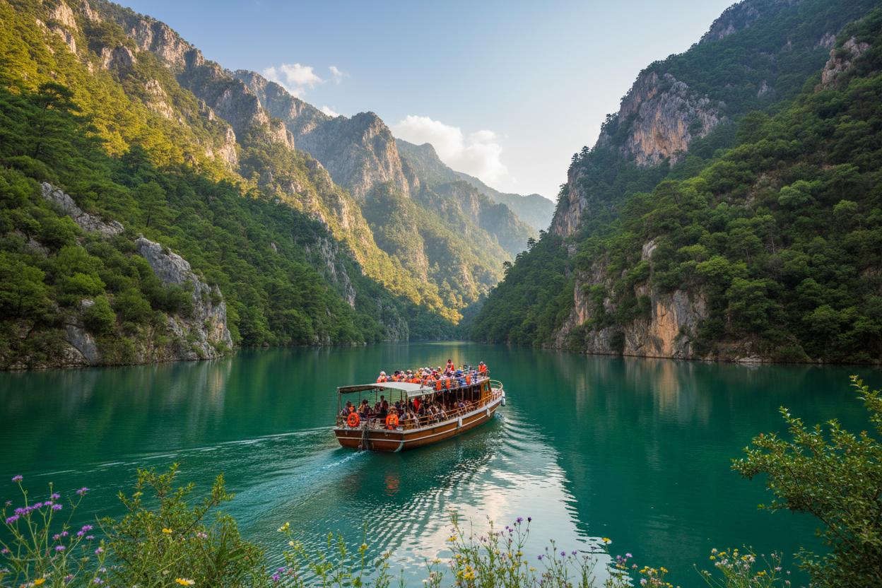 Alanya paragliding view from above