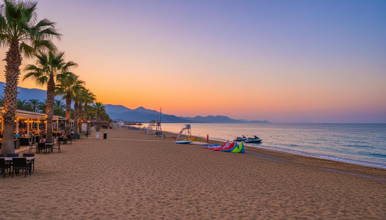 Alanya nightlife bar street crowded night view