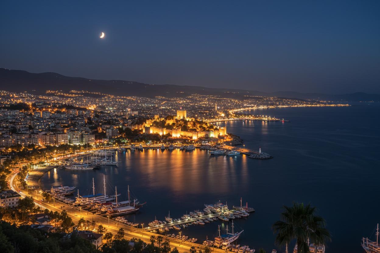 Alanya paragliding view from above