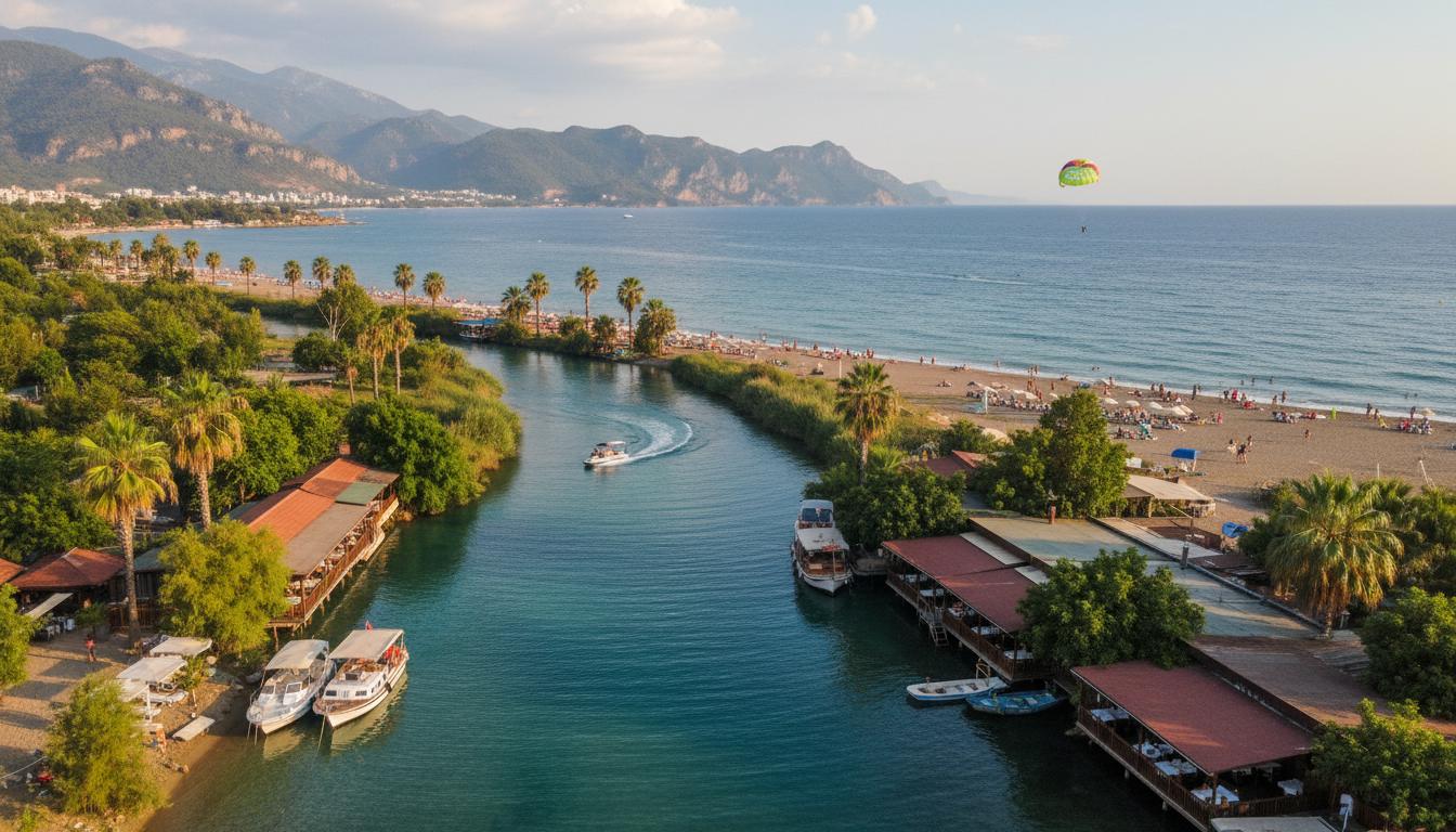 Alanya nightlife bar street crowded night view