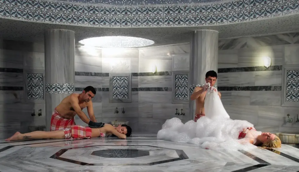 Luxury Alanya Turkish bath interior and relaxation area